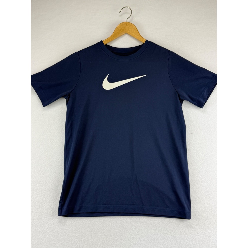 Nike Dri-FIT T-Shirt Kids XL Navy Blue Short Sleeve Athletic Swoosh Tee